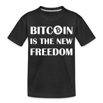 Le Bitcoin est la nouvelle liberté - T-shirt bio Premium Enfant - noir - Devant