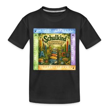 Schulkind – Willkommen im Dschungel des Wissens! - Kinder Premium Bio T-Shirt - Schwarz - Vorne