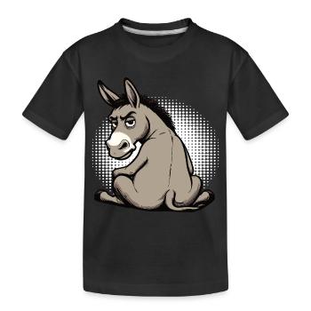 Esel Eselchen Eselhalter Muli Langohresel Muli - Kinder Premium Bio T-Shirt - Schwarz - Vorne