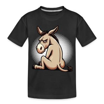 Esel Eselchen Eselhalter Muli Langohresel Muli - Kinder Premium Bio T-Shirt - Schwarz - Vorne