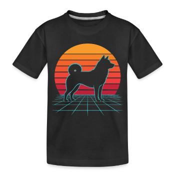Shiba Inu Retro Kawaii Doge japonais - T-shirt bio Premium Enfant - noir - Devant