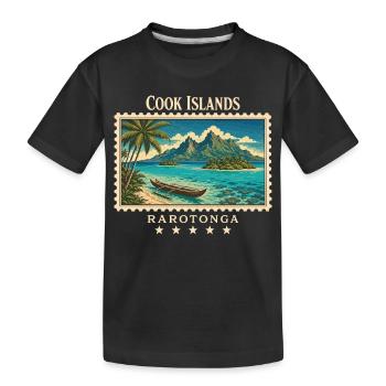 Marque de voyage vintage Rarotonga des Îles Cook - T-shirt bio Premium Enfant - noir - Devant
