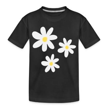 Fleurs blanches dans une élégance intemporelle - T-shirt bio Premium Enfant - noir - Devant