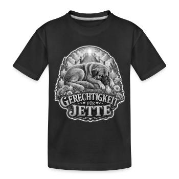 Gerechtigkeit für Jette Hundemotiv - Kinder Premium Bio T-Shirt - Schwarz - Vorne