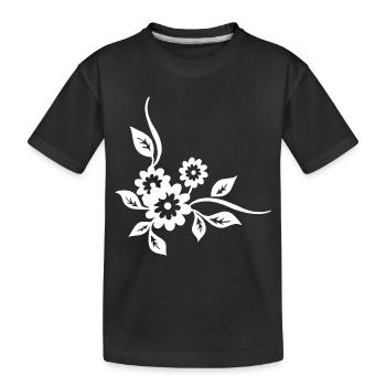 Fleurs blanches - T-shirt bio Premium Enfant - noir - Devant