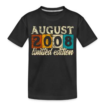 Édition limitée cadeau d’anniversaire d’août 2008 - T-shirt bio Premium Enfant - noir - Devant