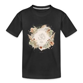 Om Lotus Mandala Yoga Boho Zen - T-shirt bio Premium Enfant - noir - Devant