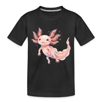 Mignon bébé axolotl rose en style aquarelle - T-shirt bio Premium Enfant - noir - Devant