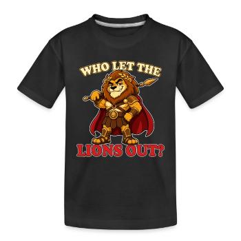Who Let the Lions Out Funny Lion Gladiator Mascot - T-shirt bio Premium Enfant - noir - Devant