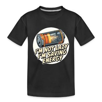 J’économise de l’énergie – dit la batterie - T-shirt bio Premium Enfant - noir - Devant