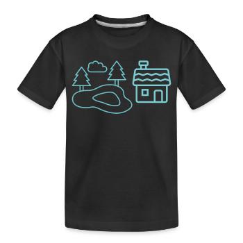 Waldsee-Häuschen Silhouetten - T-shirt bio Premium Enfant - noir - Devant