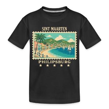 Marque de voyage vintage Sint Maarten Philipsburg - T-shirt bio Premium Enfant - noir - Devant