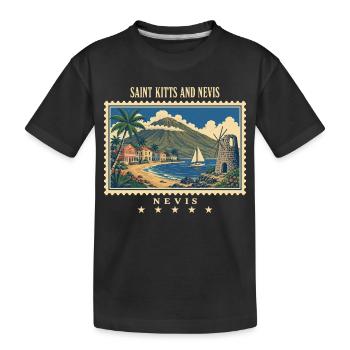 Saint-Kitts et Nevis Marque de voyage vintage Nevis - T-shirt bio Premium Enfant - noir - Devant