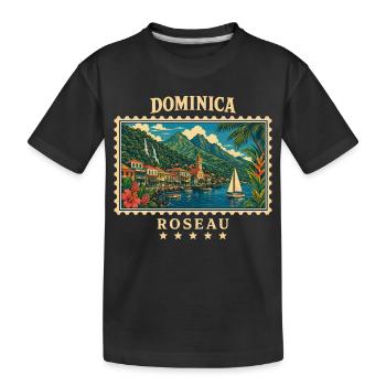 Marque de voyage vintage Dominica Roseau - T-shirt bio Premium Enfant - noir - Devant