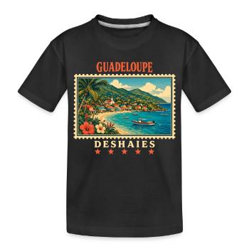 Marque de voyage vintage Guadeloupe Deshaies - T-shirt bio Premium Enfant - noir - Devant