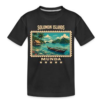 Marque de voyage vintage Solomon Islands Munda - T-shirt bio Premium Enfant - noir - Devant