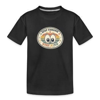 Reste curieux Reste gentil arc-en-ciel - T-shirt bio Premium Enfant - noir - Devant