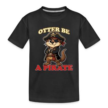 Loutre Être un pirate Mascotte drôle de Barbe de Lurtre Pirate - T-shirt bio Premium Enfant - noir - Devant