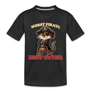 Worst Pirate Best Otter Funny Pirate Mascot Meme - T-shirt bio Premium Enfant - noir - Devant