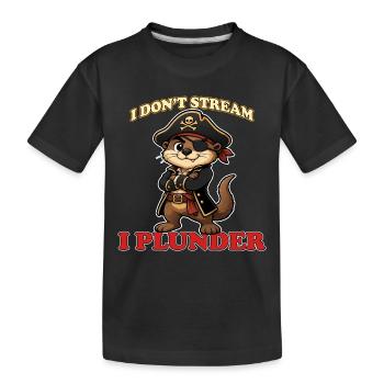 Je ne streame pas, je pille la loutre pirate drôle - T-shirt bio Premium Enfant - noir - Devant