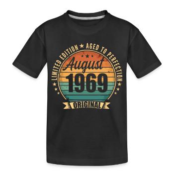 August 1969 Anniversary Limited Edition Vintage - Kids' Premium Organic T-Shirt - black - Front