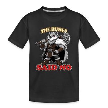 Les runes disaient pas de mascotte viking loup nordique drôle - T-shirt bio Premium Enfant - noir - Devant