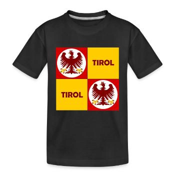 Tirol Quadrat Emblem Muster - Kinder Premium Bio T-Shirt - Schwarz - Vorne