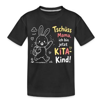 Kita Kind Bunny Abschied Motiv - Kinder Premium Bio T-Shirt - Schwarz - Vorne