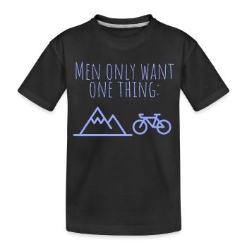 Une seule chose : la montagne et le vélo - T-shirt bio Premium Enfant - noir - Devant