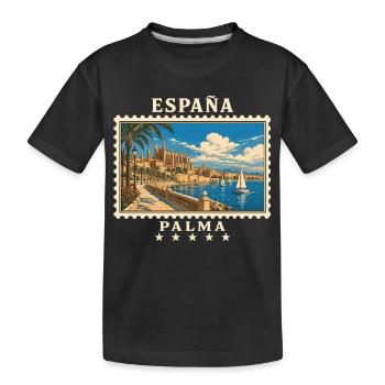Spanien Palma de Mallorca Vintage Reisemarke - Kinder Premium Bio T-Shirt - Schwarz - Vorne