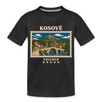 Kosovo Prizren Vintage Reisemarke - Kinder Premium Bio T-Shirt - Schwarz - Vorne