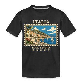 Italien Salerno Vintage Reisemarke - Kinder Premium Bio T-Shirt - Schwarz - Vorne