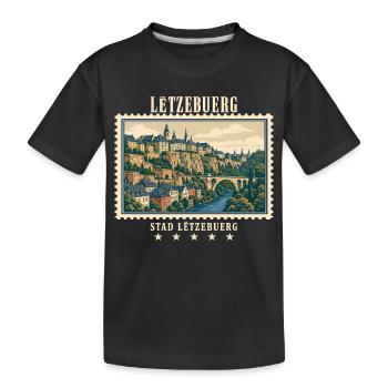 Luxemburg Luxemburg-Stadt Vintage Reisemarke - Kinder Premium Bio T-Shirt - Schwarz - Vorne