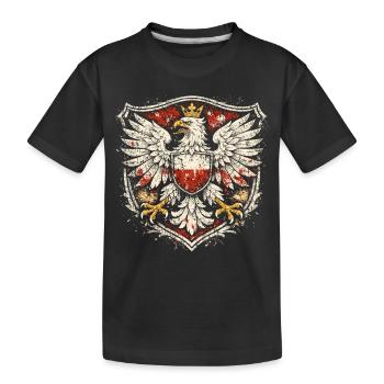 Blason de l’aigle polonais – Grunge de l’aigle polonais - T-shirt bio Premium Enfant - noir - Devant