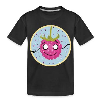 Motif câlin au visage framboise - T-shirt bio Premium Enfant - noir - Devant