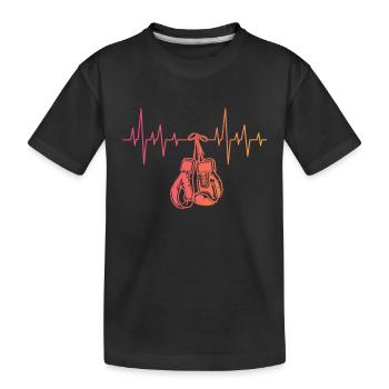 Boxe Sunset boxe battement de coeur arts martiaux - T-shirt bio Premium Enfant - noir - Devant