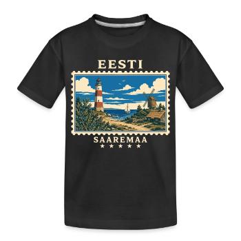 Estland Saaremaa Vintage Reisemarke - Kinder Premium Bio T-Shirt - Schwarz - Vorne