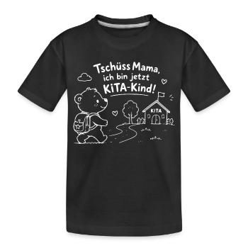 KiTaAbschied: KleinerBär geht zur KiTa - Kinder Premium Bio T-Shirt - Schwarz - Vorne