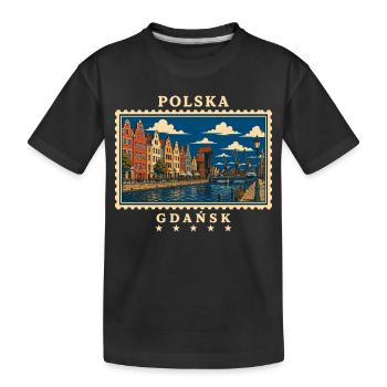 Polen Gdańsk Vintage Reisemarke - Kinder Premium Bio T-Shirt - Schwarz - Vorne