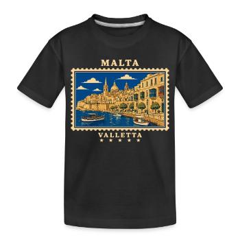 Marque de voyage vintage Malta Valletta - T-shirt bio Premium Enfant - noir - Devant