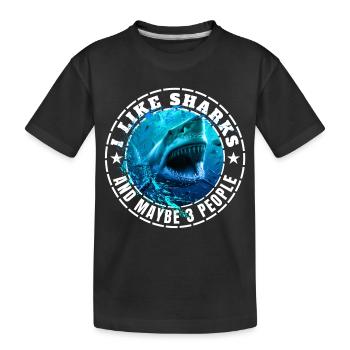 J’AIME LES REQUINS ET PEUT-ÊTRE TROIS PERSONNES - T-shirt bio Premium Enfant - noir - Devant