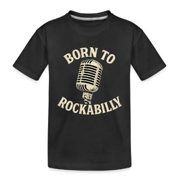 Born to Rockabilly – Vintage 50s Mikrofon - Kinder Premium Bio T-Shirt - Schwarz - Vorne