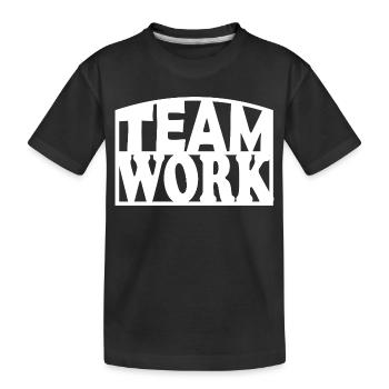 Teamwork Bold Stencil - Kinder Premium Bio T-Shirt - Schwarz - Vorne
