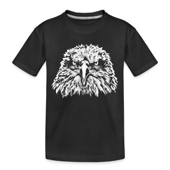 Adler / Kopf / Weißkopfseeadler - Kinder Premium Bio T-Shirt - Schwarz - Vorne