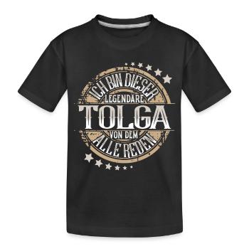 Tolga - Kinder Premium Bio T-Shirt - Schwarz - Vorne