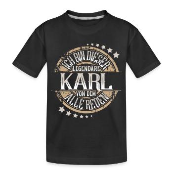 Karl - Kinder Premium Bio T-Shirt - Schwarz - Vorne