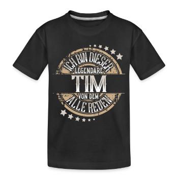 Tim - Kinder Premium Bio T-Shirt - Schwarz - Vorne