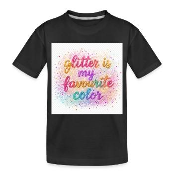 Glitzer ist meine Lieblingsfarbe - Kinder Premium Bio T-Shirt - Schwarz - Vorne