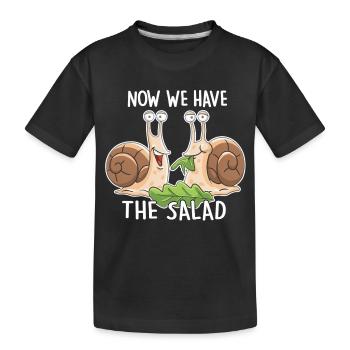 Now we have the salad – Funny snails - Kids' Premium Organic T-Shirt - black - Front
