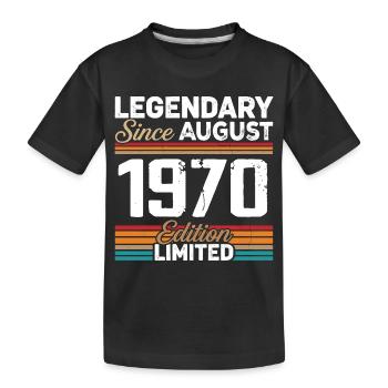 Legendär seit August 1970 Vintage Retro - Kinder Premium Bio T-Shirt - Schwarz - Vorne